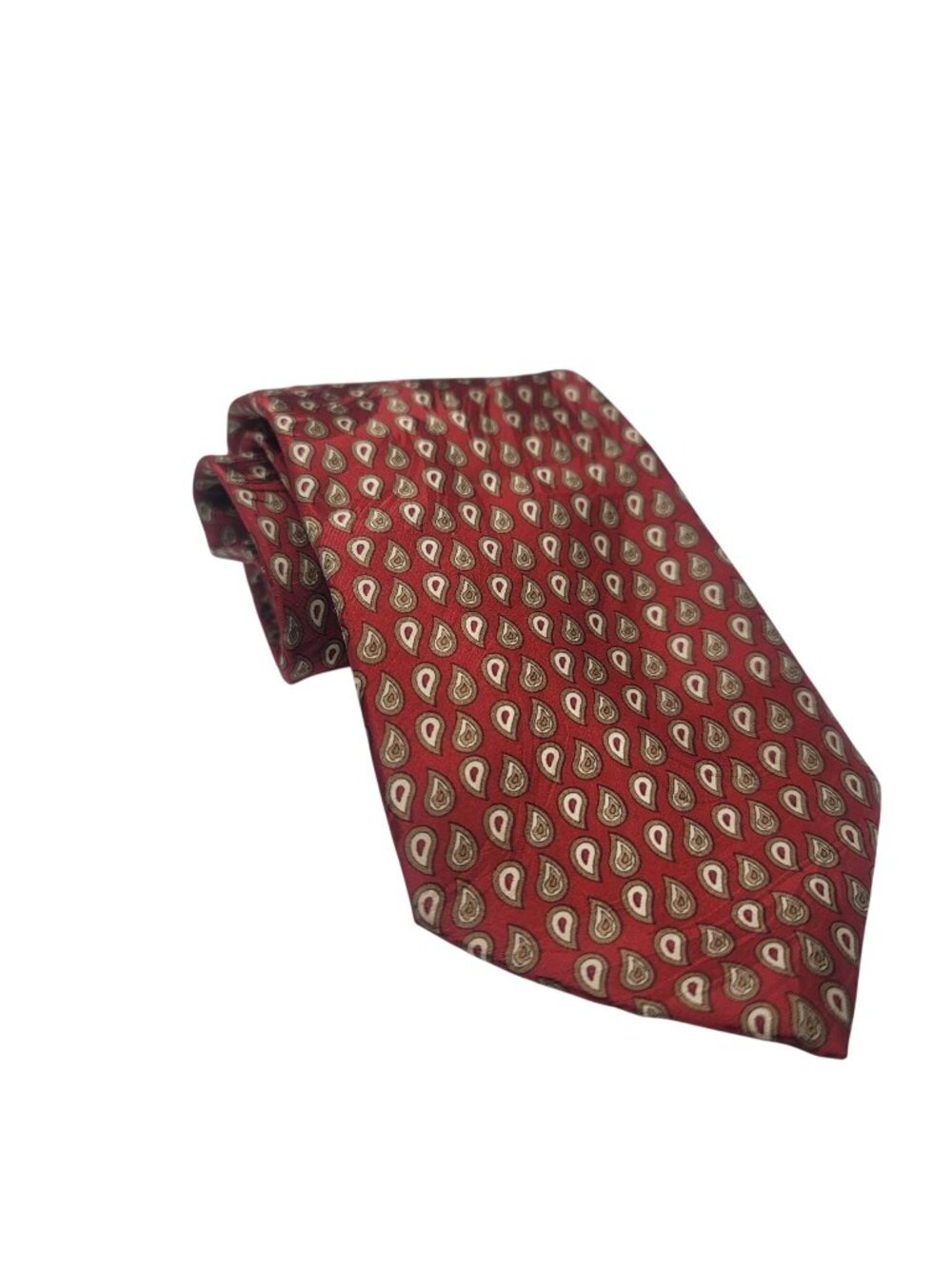 Keith Daniels Red Paisley Tie 100% Silk Handmade Mens Necktie